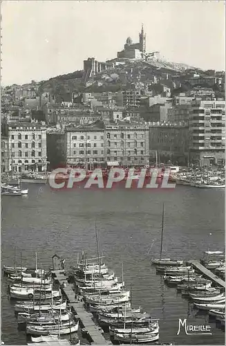Moderne Karte Marseille B du R Un Coin du Vieux Port et Nd de la Garde Bateaux