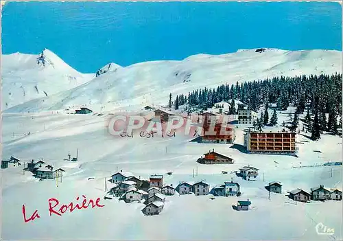 Moderne Karte La Rosiere Vue generale aerienne Au fond