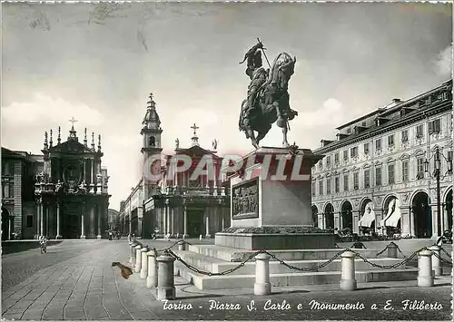 Cartes postales moderne Torino Piazza S Carlo e Monumento a E Filiberto