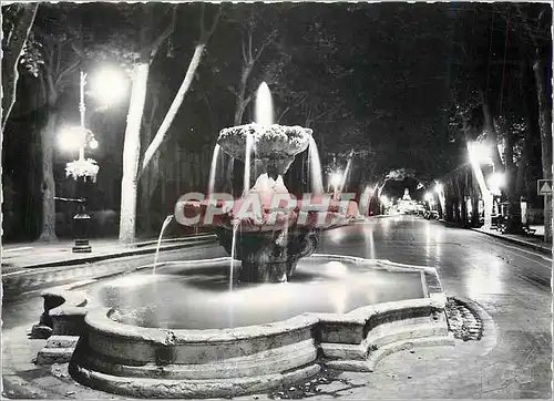 Cartes postales moderne Aix en Provence Fontaine des 9 Canons la Nuit