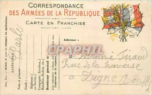 Carte de Franchise Militarire Feraud Digne