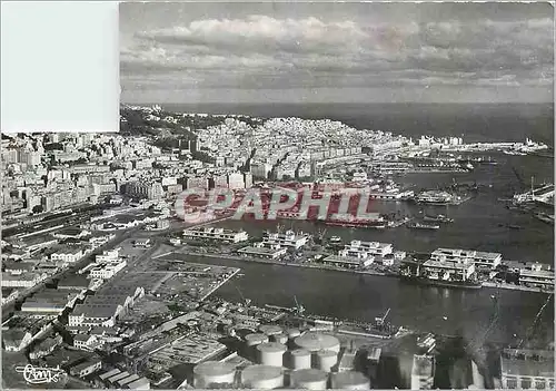 Cartes postales moderne Alger Vue aerienne sur le Port a droite la Casbah