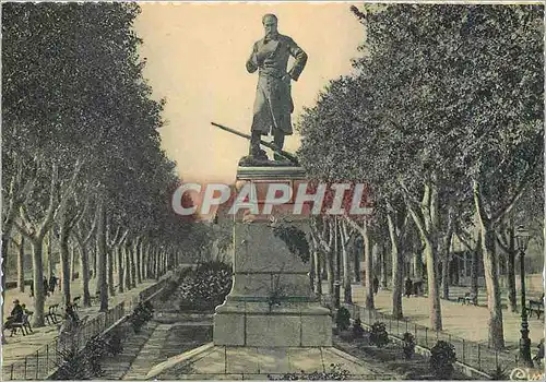 Cartes postales moderne Carcassonne Aude Statue et Boulevard Barbes