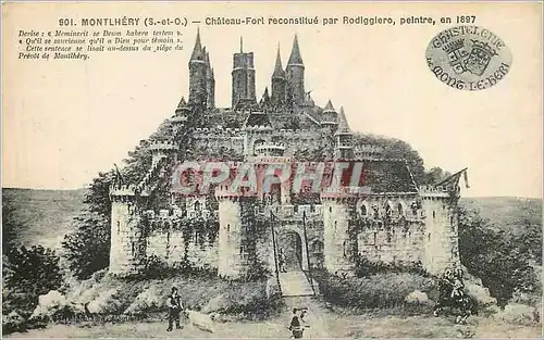 Cartes postales Montlhery (S et O) Chateau Fort reconstitue par Rodiggiero peintre