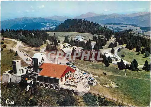 Moderne Karte Le Mont Revard (Savoie) Alt 1500m vue d'ensemble aerienne au 1er Plan gare superieure et Terrass