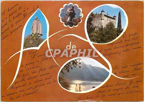 Cartes postales moderne Souvenir des Sejours de lamartine en savoie Statue de Lamartine a Chindrieux