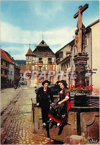 Moderne Karte L'Alsace pittoresque Kayserberg (Haut Rhin) vieille fontaine