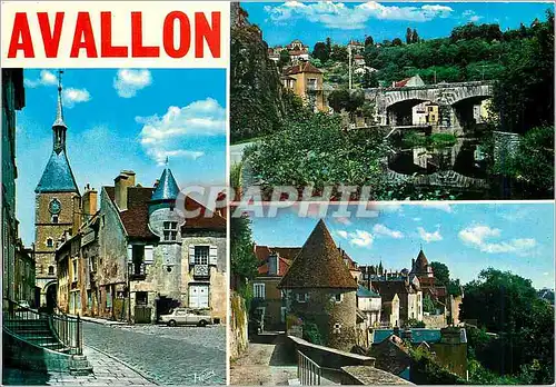 Cartes postales moderne Les Merveilles de l'Yonne Avallon (Yonne) La tour de l'Horloge (XVe s) la vallee du cousin les r