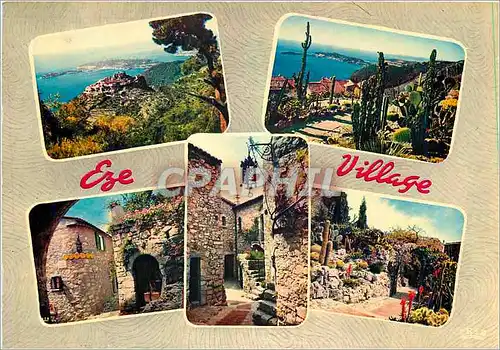 Moderne Karte La Cote d'Azur French Riviera Eze Village