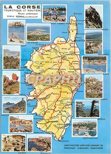 Moderne Karte Corse Ile de Beaute