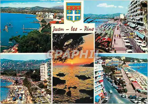 Moderne Karte Cote d'Azur souvenir de Juan les Pins vue generale la promenade du soleil avenue Guillaumant