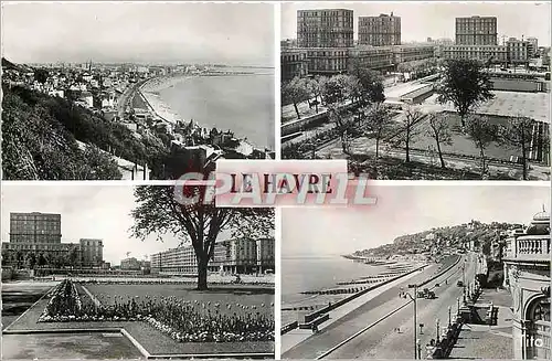 Moderne Karte Le Havre (Seine Inferieur) La plage Square de l'Hotel de Ville la Heve
