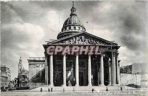 Moderne Karte Paris The Pantheon and Saint Etienne du Mont Church