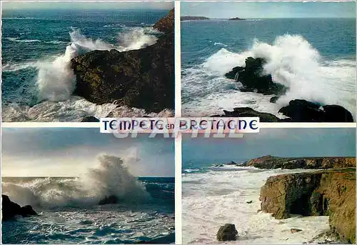 Moderne Karte La Bretagne en Couleurs Tempete en Bretagne