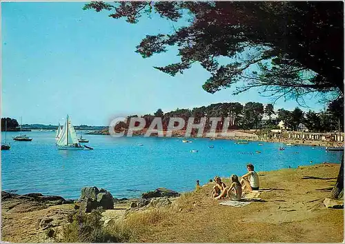 Moderne Karte Iles aux Moines (Morbihan) la Plage du Drenn vue de la Pierre Noire