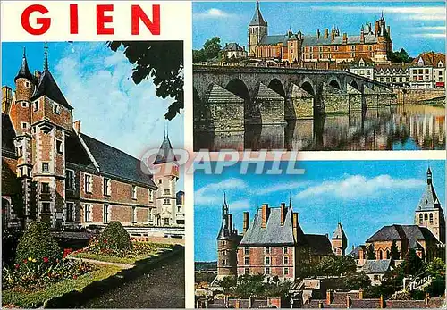 Cartes postales moderne Le Gatinais Montargis la rue du general Leclerc et l'Eglise de la Madeleine le canal de Briare
