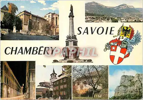 Moderne Karte Chambery (Savoie) Capitale des duce de Savoie