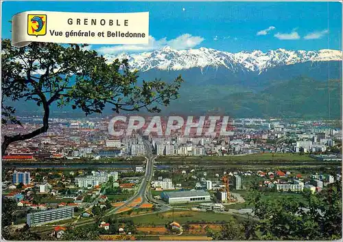 Moderne Karte Grenoble Vue generale et Belledonne