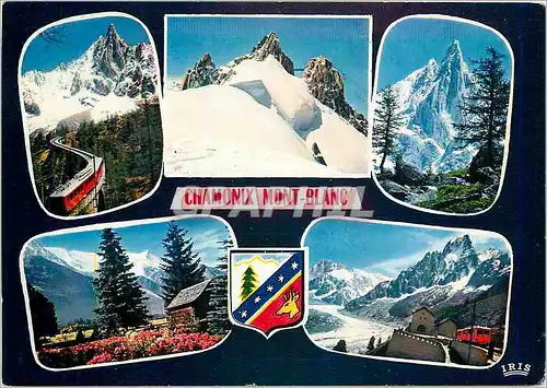Cartes postales moderne Chamonix Mont Blanc Chemin de fer du Montenvers telepherique de l'Aiguille du Midi (3842 m)