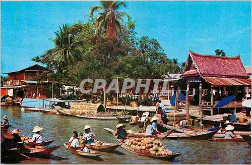 Moderne Karte Floating Market Only can be seen in thailand Tourists like very much