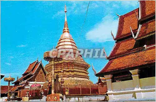 Moderne Karte Chodee of Phrathat on the top of Mountain Dol Suthep at Chiengmal north Thailand