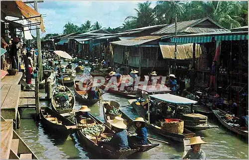 Moderne Karte Floating Market Only can be seen in thailand Tourists like very much