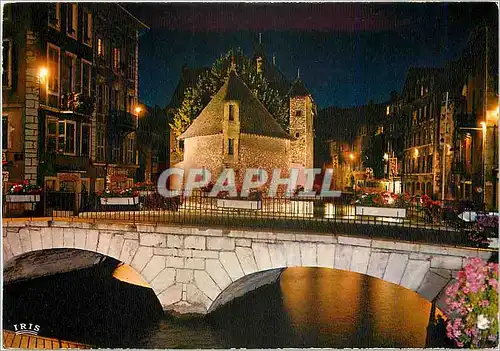 Cartes postales moderne Annecy La venise Savoyarde Feerie noctur e sur les Vieilles Prisons et le Thiou