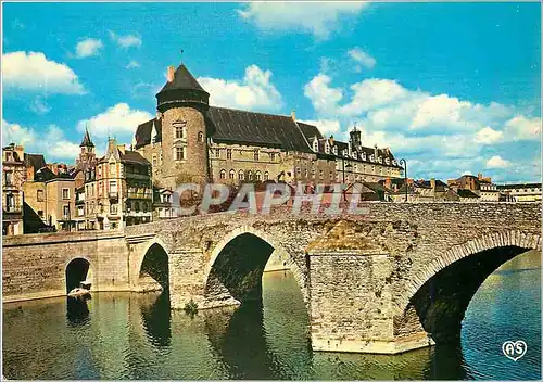 Moderne Karte Laval (Mayenne) Le Chateau et le vieux pont