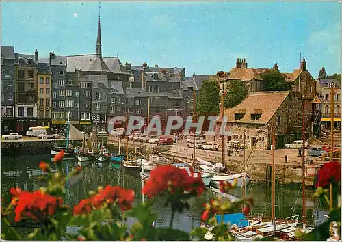 Moderne Karte Normandie France Honfleur le Bassin et la Lieutenance