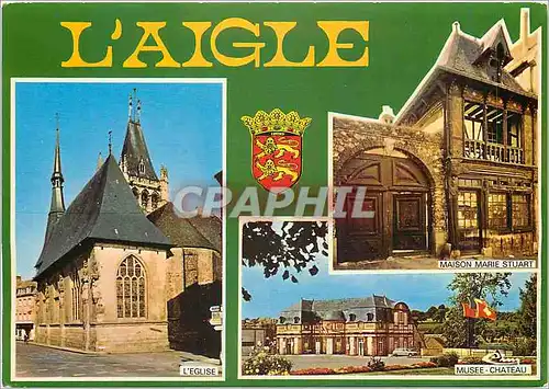 Moderne Karte L'Aigle (Orne) Lion Maison Marie Stuart L'eglise Musee ch�teau