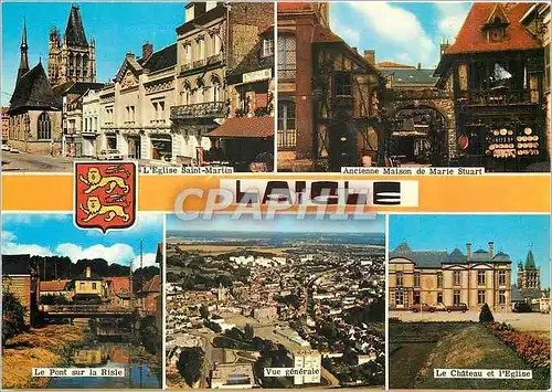 Cartes postales moderne L'aigle (Orne) L'eglise Saint Martin Ancienne maison de Marie Stuart Le pont sur la Risle Vue ge