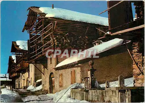 Moderne Karte Les Alpes Pittoresques Saint Verand (2040m) Plain soleil d'hiver dans le plus haur village d'Eur