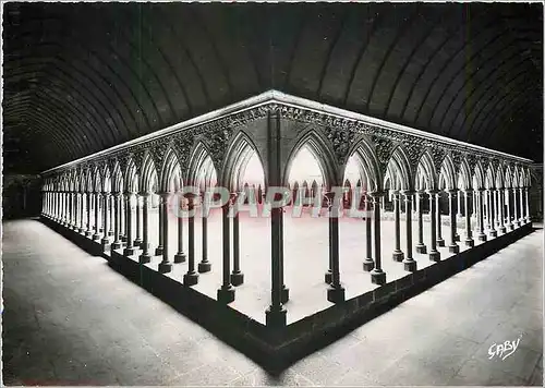 Cartes postales moderne Mont St Michel (Manche) Inteieur du Cloitre