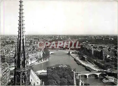 Moderne Karte Paris la Fleche de Notre Dame la Seine
