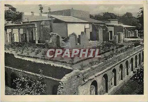 Moderne Karte Pompei ville de Mistere (Exsterieur) vue du jardin pensif et criploportique