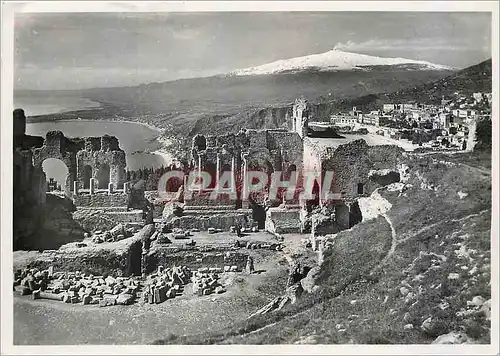 Cartes postales moderne Taormina Teatro greco romano e l'Elna (m3274)