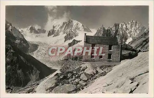 Moderne Karte Chamonix le Refuge du Gouverole et le Massif du Mont blanc