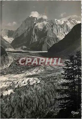 Cartes postales moderne Chamonix (Haute Savoie) La Mar de Glace (alt 1913 m) prise de l'Hotel du Montenvers