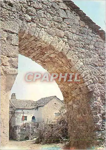 Moderne Karte Causse Noir ( Aveyron) Maison typique caussenardr a Veyreau