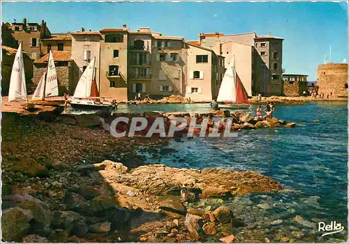 Moderne Karte La Cote d'Azur Varoise Saint Tropez depart pour les Regates Bateaux