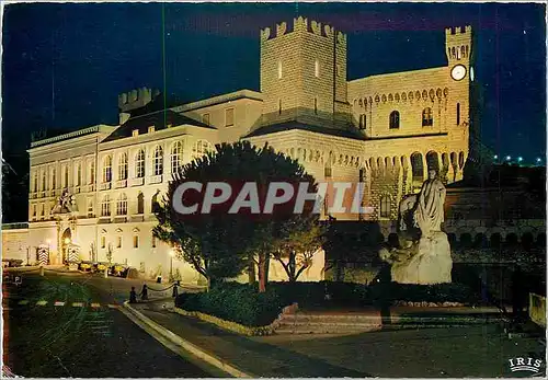 Moderne Karte Reflets de la Cote d'Azur Principaute de Monaco Le Palais du Prince illumine