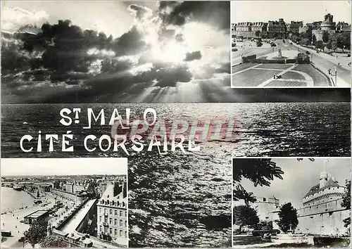 Cartes postales moderne St Malo Cite Corsaire Le Chateau et nouvelles constructions les Remparts le Bassin et le chateau