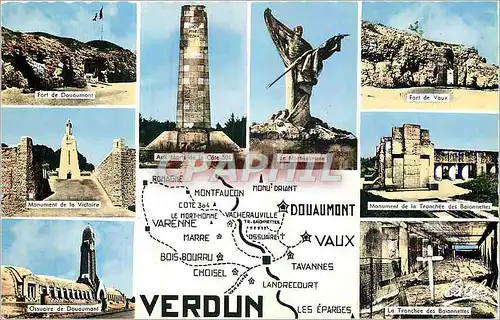 Cartes postales moderne Les Champs de Bataille de Verdun Militaria Fort de Douaumont Le mort Homme Fort de Vaux