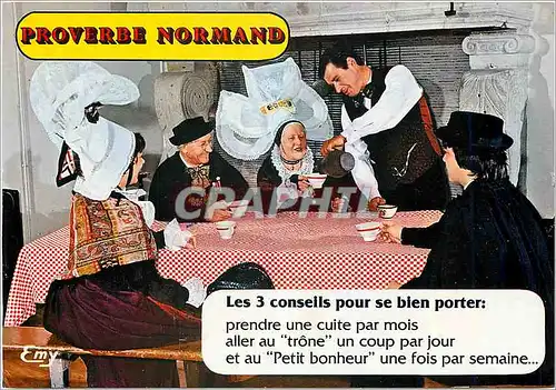 Cartes postales moderne Proverbe Normand Les 3 Conseil pour se bien porter