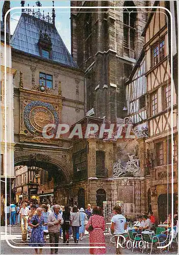 Cartes postales moderne Regard sur la Normandie (France) Rouen Rue du Gros Horloge (construit en 1525 et la Fontaine (XV