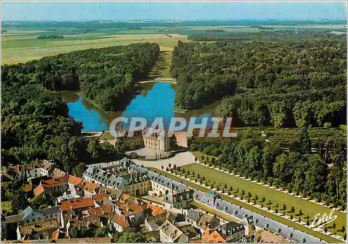 Moderne Karte Rambouillet (Yvelines) Vue aerienne du chateau residence presidentielle et du jardin d'eau