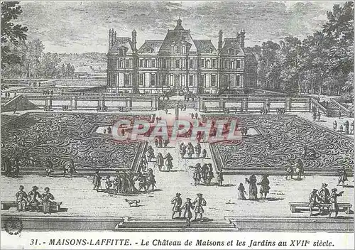 Moderne Karte Maisons Laffitte Le chateau de Maison et les Jardins au XVIIe s