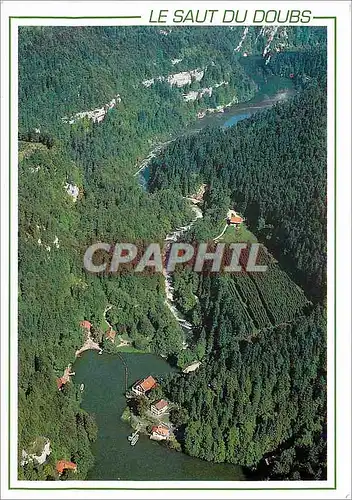 Moderne Karte Images de Franche Comte Le Saut du Doubs Haut 27 m Frontiere Franco Suisse l'arrivee au saut du