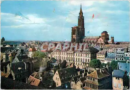 Cartes postales moderne L'Alsace Pittoresque Strasbourg Le Palais Rohan et la Cathedrale