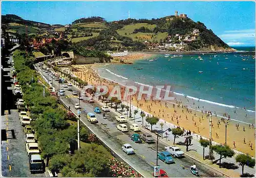 Moderne Karte San Sebastian Promenade de Miraconcha y Monte Lgueldo